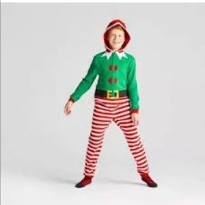 CAT & JACK FLEECE ELF FESTIVE ONE PIECE COMFY JUMPSUIT FOOTLESS ONESIE SLEEPWEAR